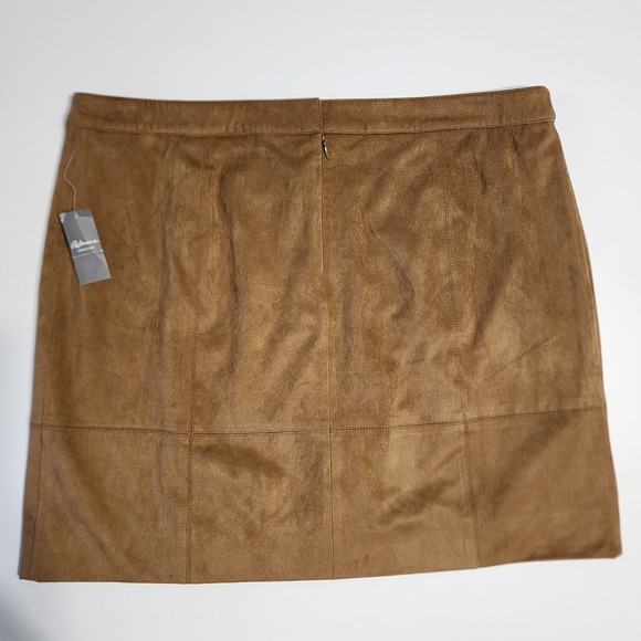 REITMANS Vegan Suede Skirt Womens 14P Faux Leather Ethical Mini Western NEW Boho - Picture 5 of 16
